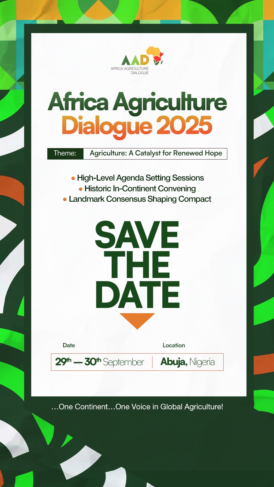 Africa Agriculture Dialogue Save the Date V2