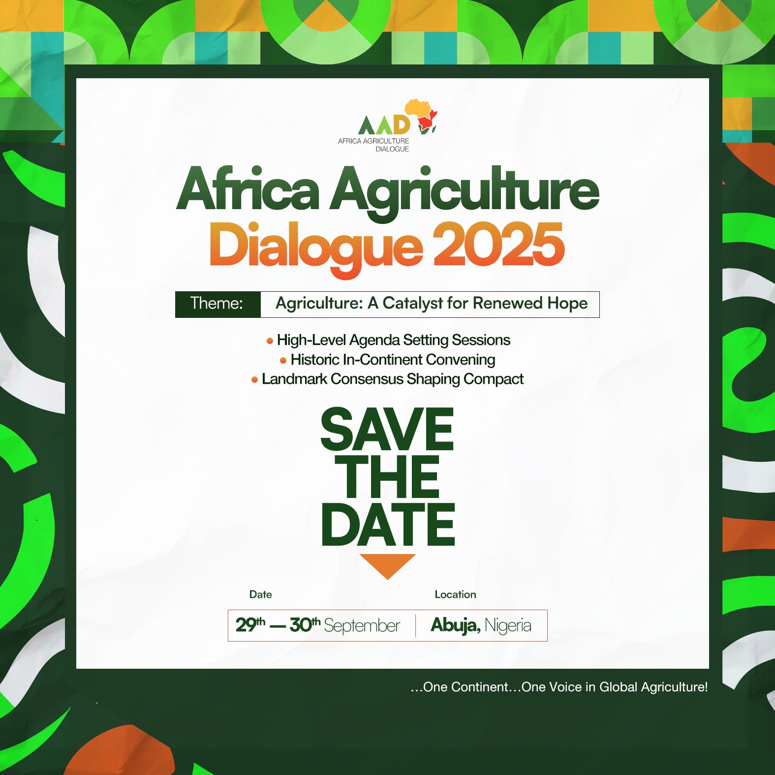 Africa Agriculture Dialogue Save the Date